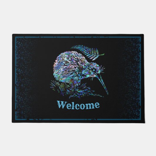 NIEUW-ZEELANDSE KIWI EN FERN PAUA DOORMAT DEURMAT (Voorkant)