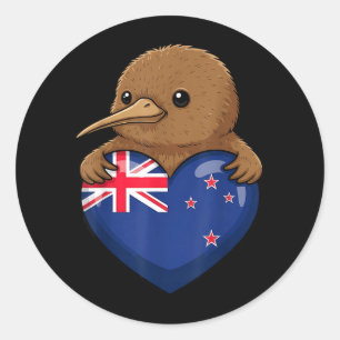 Nieuw-Zeelandse Kiwi-vogel Ronde Sticker