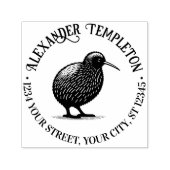 Nieuw-Zeelandse Kiwi Vogelnaam Retouradres Zelfinktende Stempel (Design)