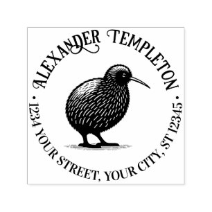 Nieuw-Zeelandse Kiwi Vogelnaam Retouradres Zelfinktende Stempel