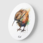 Nieuw-Zeelandse Kiwi waterverf aanpasbaar Grote Klok (Hoek)