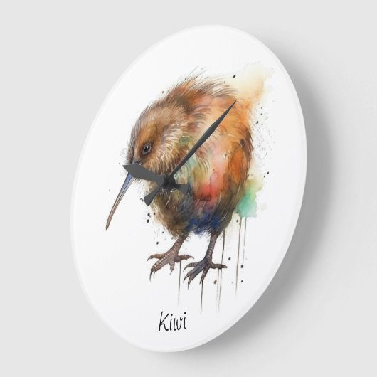 Nieuw-Zeelandse Kiwi waterverf aanpasbaar Grote Klok (Hoek)