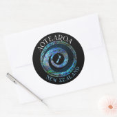 NIEUW-ZEELANDSE KORU KAART PAUA RONDE STICKER (Envelop)