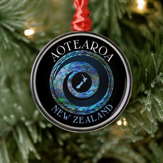 NIEUW-ZEELANDSE KORU PAUA KERSTVERSIERING METALEN ORNAMENT (Boom)