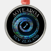 NIEUW-ZEELANDSE KORU PAUA KERSTVERSIERING METALEN ORNAMENT (Voorkant)