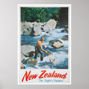 Nieuw-Zeelandse kunst reisposter NZ visprint Poster