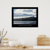 Nieuw-Zeelandse kust met zwarte grens Poster (Keuken)