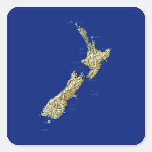 Nieuw-Zeelandse landkaart sticker (Voorkant)