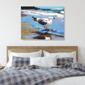 Nieuw-Zeelandse meeuw - gewikkeld canvas print (Insitu (Slaapkamer))