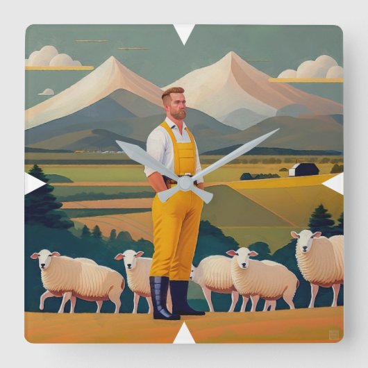 Nieuw-Zeelandse muur van de Boer Vierkante Klok (Voorkant)