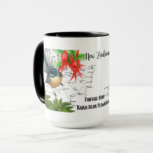 Nieuw-Zeelandse Native Bird Coffee Mok (Voorkant links)