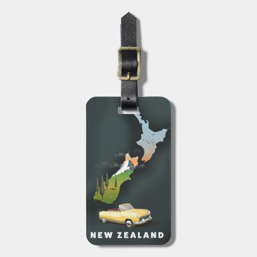Nieuw-Zeelandse reisposter Bagagelabel (Voorkant verticaal)
