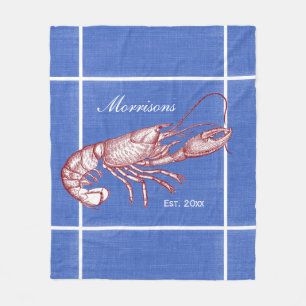  Nieuw-Zeelandse Rode Lobster Aangepast winkelhuis Fleece Deken