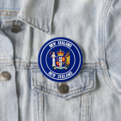 Nieuw-Zeelandse ronde Embleem Button 7,6 Cm (In situ)