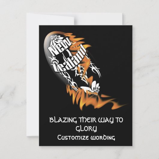 Nieuw-Zeelandse sjabloon voor rugbyuitnodigingen Kaart (Voorkant)