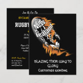 Nieuw-Zeelandse sjabloon voor rugbyuitnodigingen Kaart (Voorkant / Achterkant)