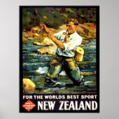  Nieuw-Zeelandse sport Vist reizen Poster (Voorkant)