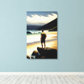 Nieuw-Zeelandse strand scène - Canvas afdrukken (Insitu (Houten vloer))