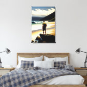Nieuw-Zeelandse strand scène - Canvas afdrukken (Insitu (Slaapkamer))