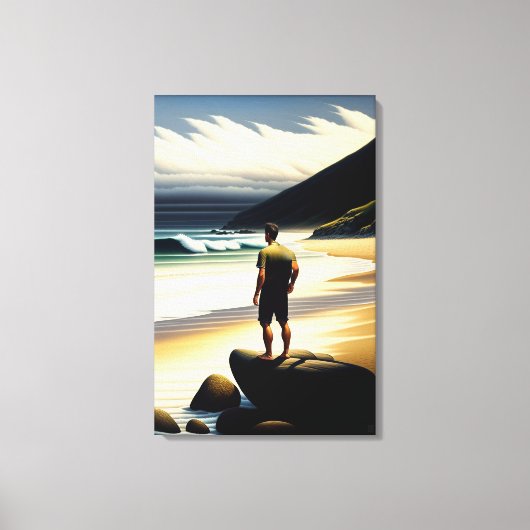 Nieuw-Zeelandse strand scène - Canvas afdrukken (Voorkant)