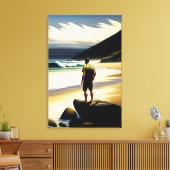 Nieuw-Zeelandse strand scène - Canvas afdrukken (Insitu (Woonkamer))