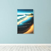 Nieuw-Zeelandse strand scène - Canvas afdrukken (Insitu (Houten vloer))