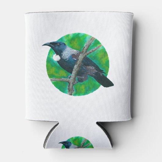 Nieuw-Zeelandse Tui - Schilderen in acryl Blikjeskoeler (Voorkant)