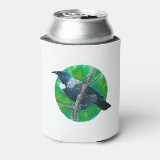 Nieuw-Zeelandse Tui - Schilderen in acryl Blikjeskoeler (Blikje Achterkant)