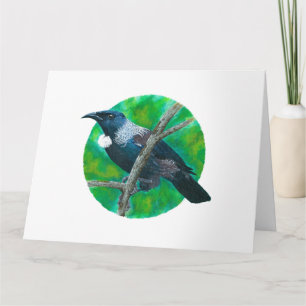 Nieuw-Zeelandse Tui - Schilderen in acryl Kaart