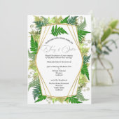 Nieuw-Zeelandse varens-huwelijksuitnodiging Kaart (Staand voorkant)