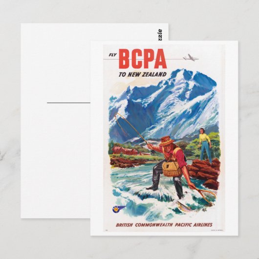 Nieuw-Zeelandse Vintage Poster hersteld Briefkaart (Voorkant / Achterkant)