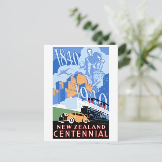 Nieuw-Zeelandse Vintage Poster hersteld Briefkaart (Staand voorkant)