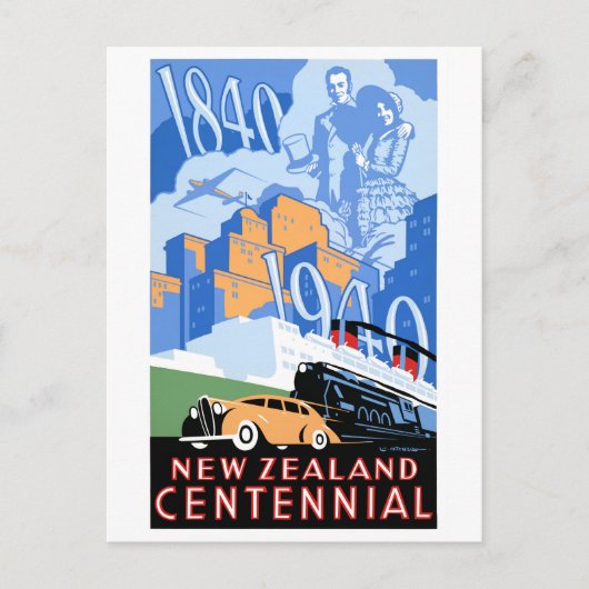 Nieuw-Zeelandse Vintage Poster hersteld Briefkaart (Voorkant)