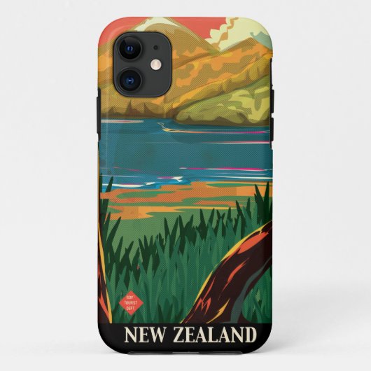 Nieuw-Zeelandse vintage-reisposter Case-Mate iPhone Case (Achterkant)