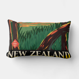 Nieuw-Zeelandse vintage-reisposter Kussen