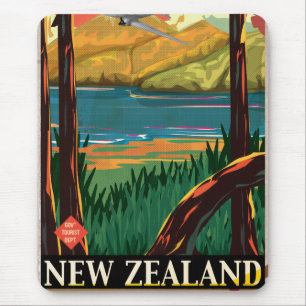 Nieuw-Zeelandse vintage-reisposter Muismat