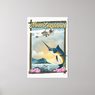 Nieuw-Zeelandse visreisposter Canvas Afdruk