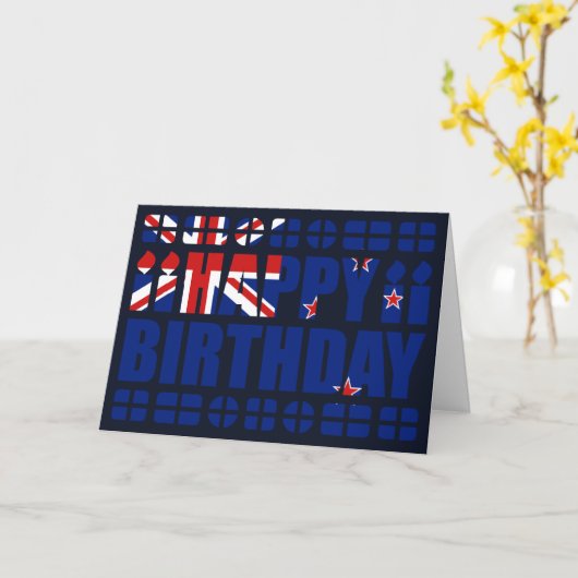 Nieuw-Zeelandse vlag Birthday-kaart Kaart (Gele Bloem)
