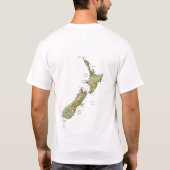 Nieuw-Zeelandse vlag en kaart T-Shirt (Achterkant)