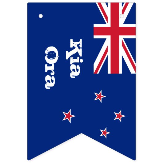 Nieuw-Zeelandse vlag en Kia Ora Party Banner/Weddi Vlaggetjes (Derde vlag)