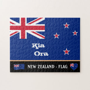 Nieuw-Zeelandse vlag en puzzels van Kia Ora /Zeela