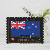 Nieuw-Zeelandse vlag & Gelukkig Nieuwjaar / Beste  Feestdagenkaart (Staand voorkant)