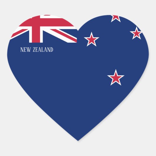 Nieuw-Zeelandse vlag Hart Sticker (Voorkant)