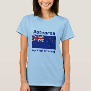 Nieuw-Zeelandse vlag + Kaart + Tekst T-shirt