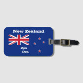 Nieuw-Zeelandse vlag & Kia Ora bagage / Nieuw-Zeel Bagagelabel (Voorkant (horizontaal))