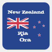 Nieuw-Zeelandse vlag & Kia Ora mode sticker / spor (Voorkant)