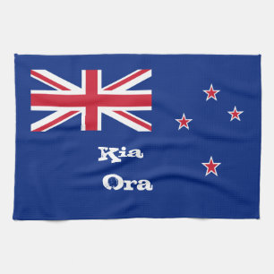Nieuw-Zeelandse vlag & Kia Ora party, sport / Zeel Theedoek