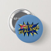Nieuw-Zeelandse vlag komische stijl kapow ster Ronde Button 5,7 Cm (Voorkant /achterkant)