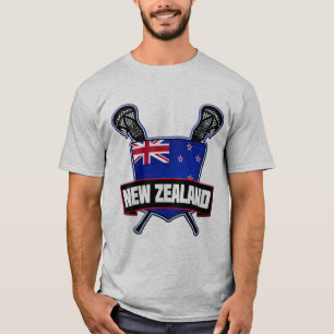 Nieuw-Zeelandse vlag Lacrosse Logo met rugprint T-shirt