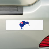 Nieuw-Zeelandse vlag met Kiwi SIlhouette Bumpersticker (Op auto)